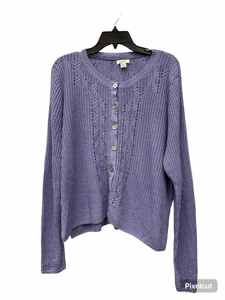 Sundance Size XXL Purple 100% Linen Sweater