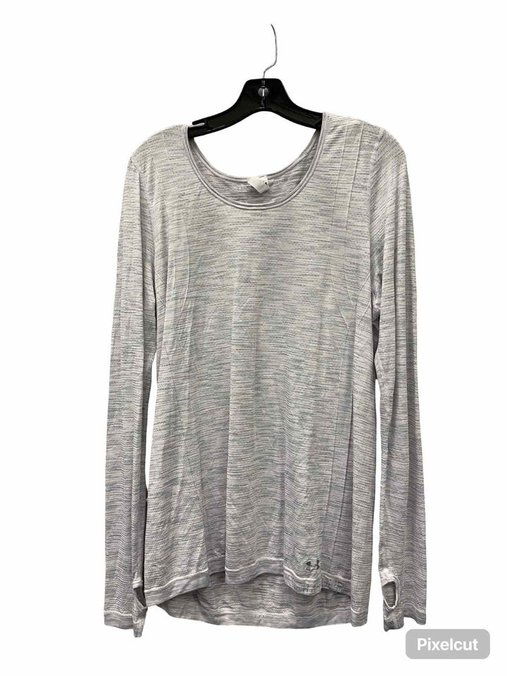 Under Armour Size XL White Green Print Athletic Long Sleeve