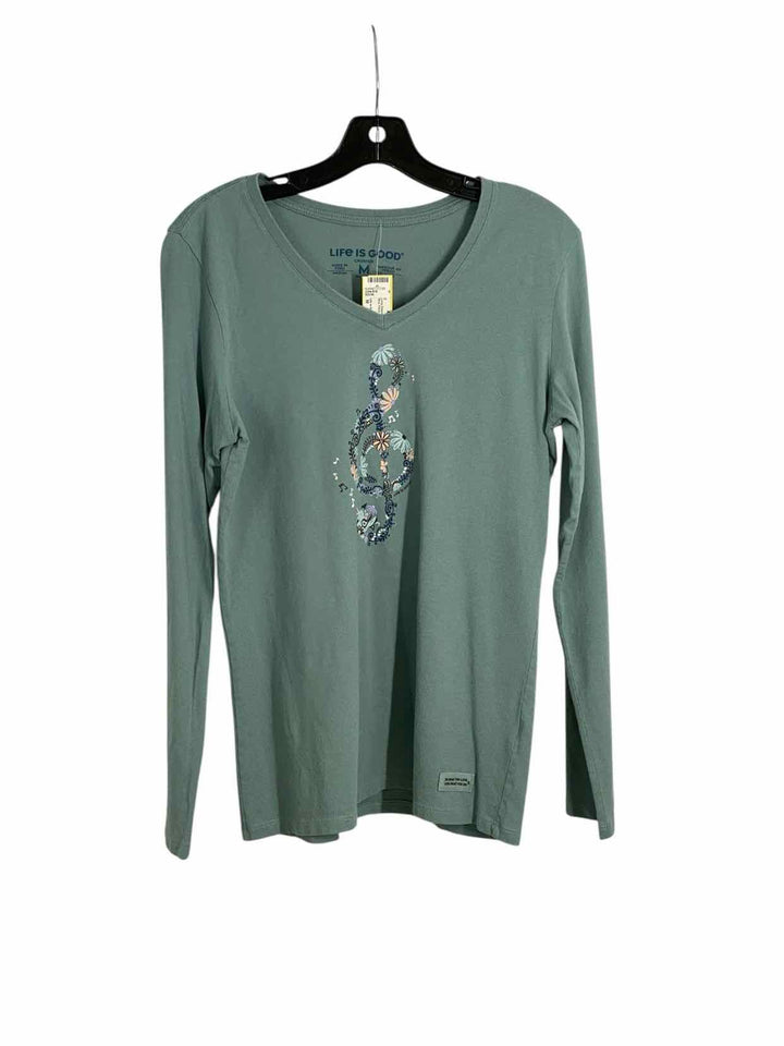 Life is Good Size M Blue Floral Long Sleeve Shirts