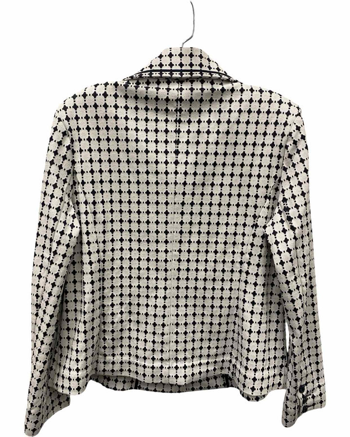 Cabi Size M White Black Print Jacket