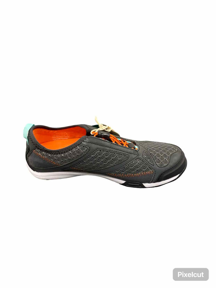 OluKai Shoe Size 8.5 Grey Orange Water Shoes 'Eleu Trainer Sneakers