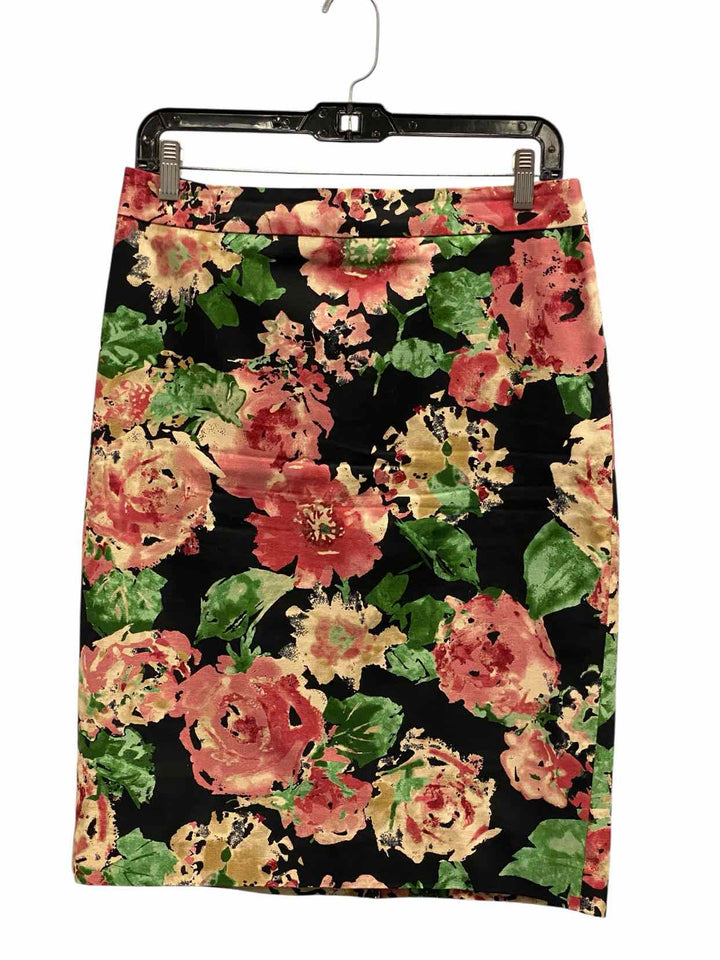 Talbots Size 6 Black Multi Floral Skirt