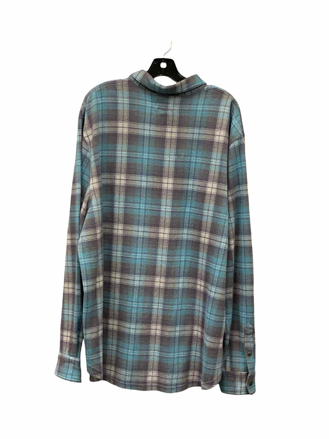 Lucky Brand Size XXL Blue Plaid Button Up Long Sleeve Shirts