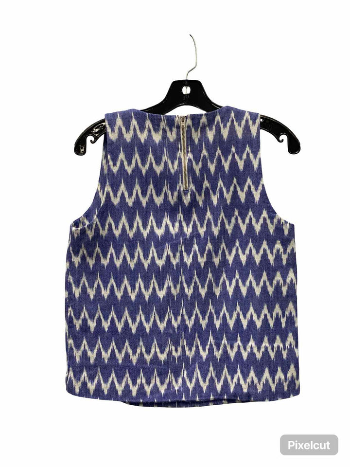 J Crew Size 4 Blue White Print 100% cotton Tank Top
