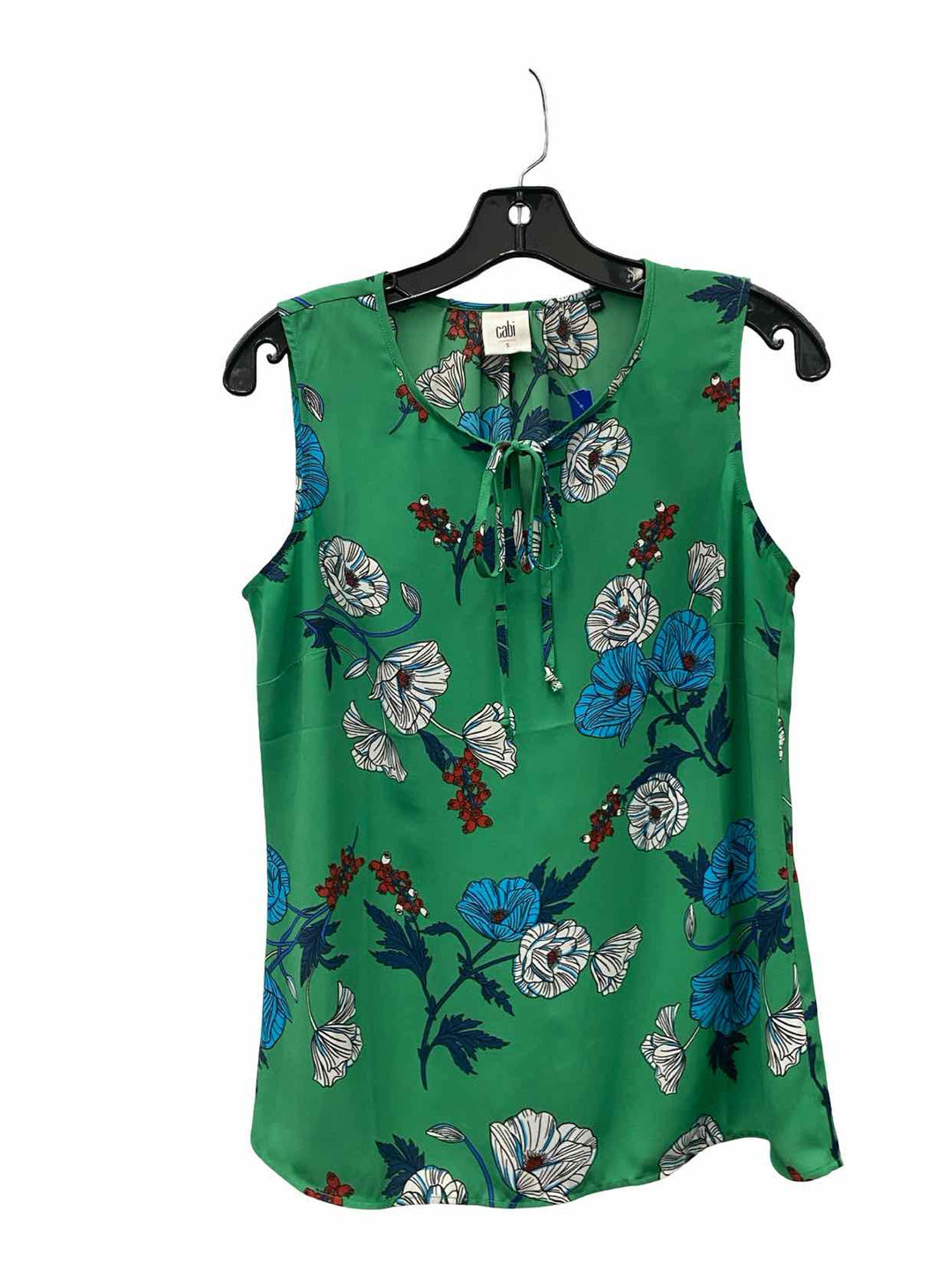 Cabi Size S Green Floral Tank Top