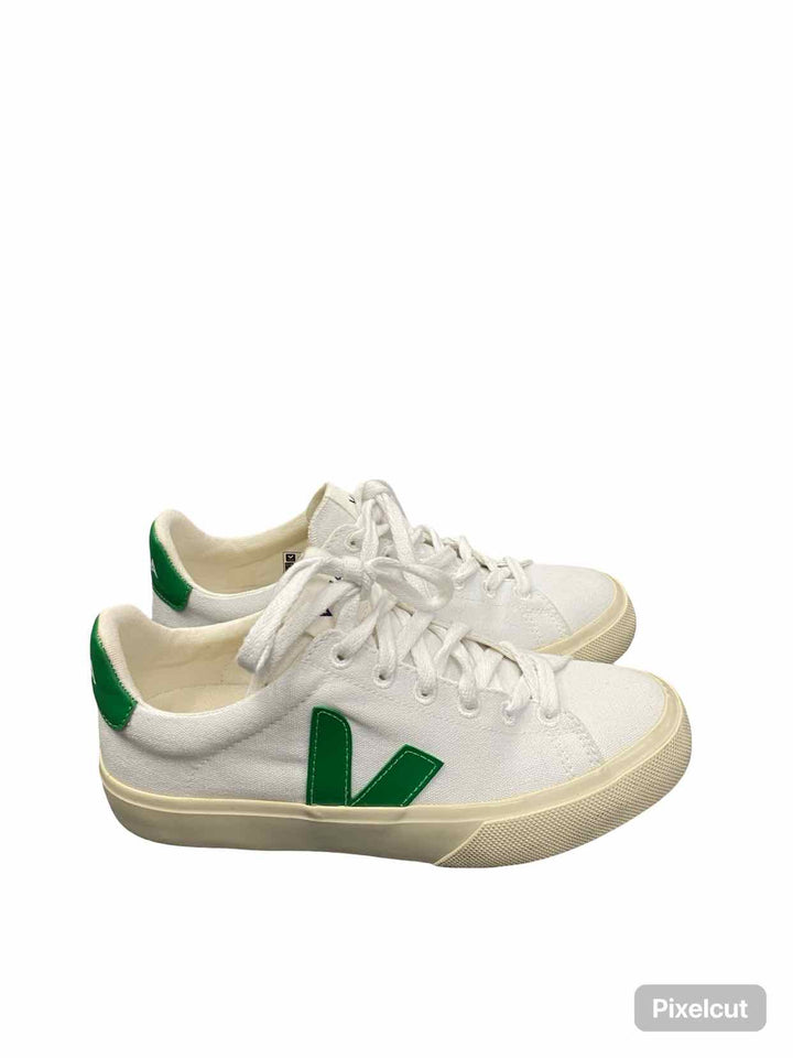 Veja Shoe Size 7 White Green Canvas Campo CA Sneakers