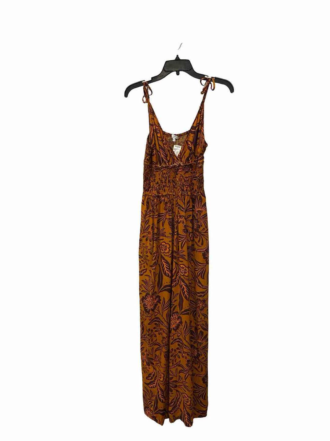 Patrons of Peace Size M Orange Brown Floral Dress