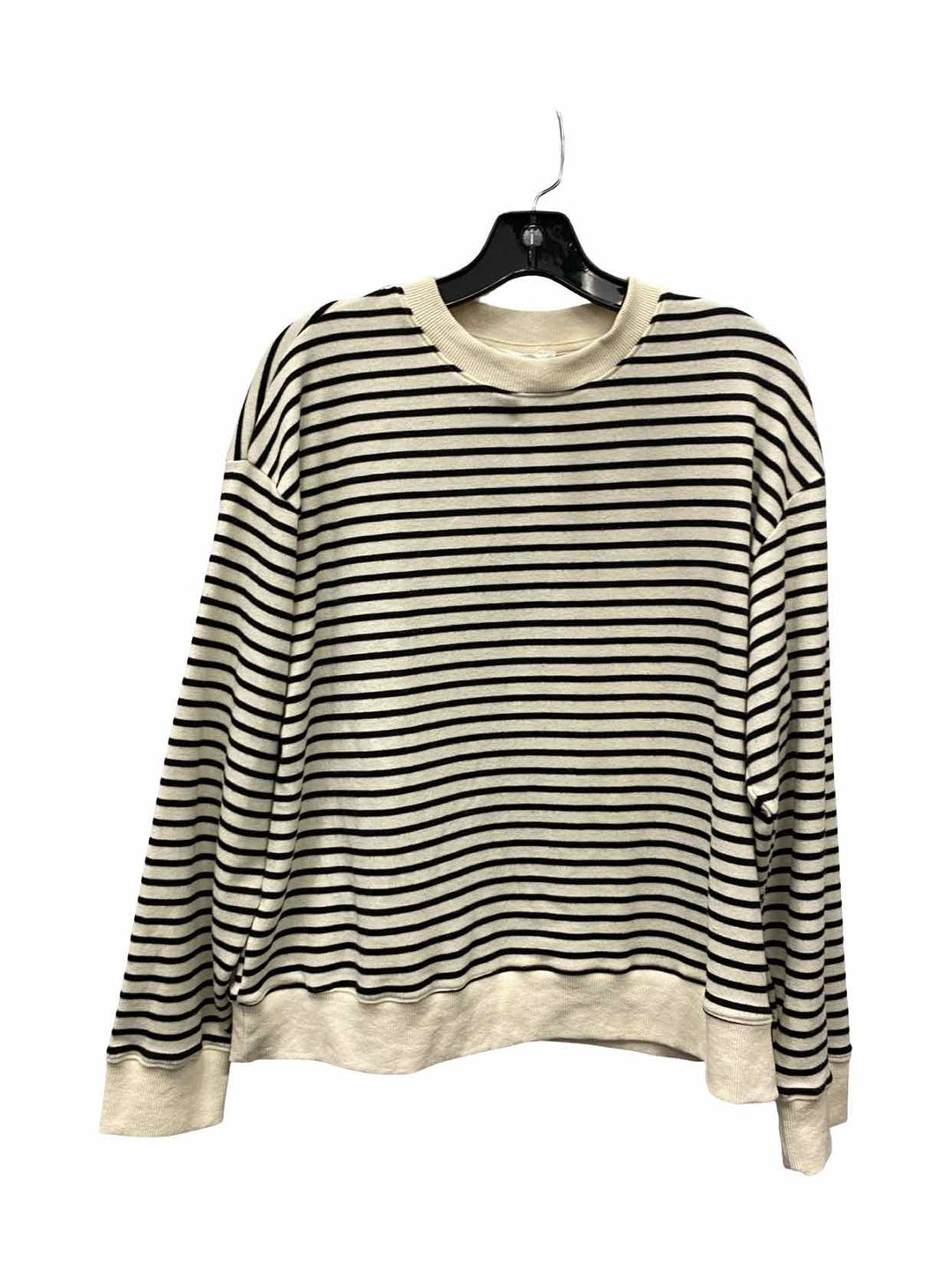 Mod Ref Size M White Black Striped Sweater