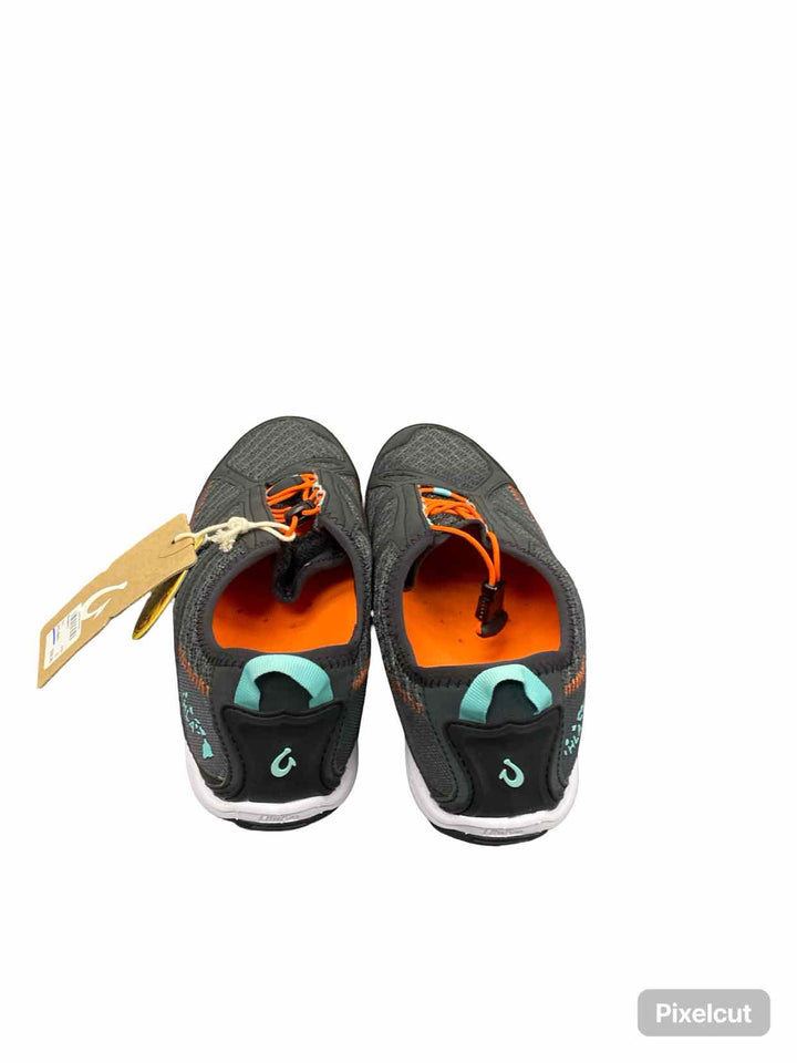 OluKai Shoe Size 8.5 Grey Orange Water Shoes 'Eleu Trainer Sneakers