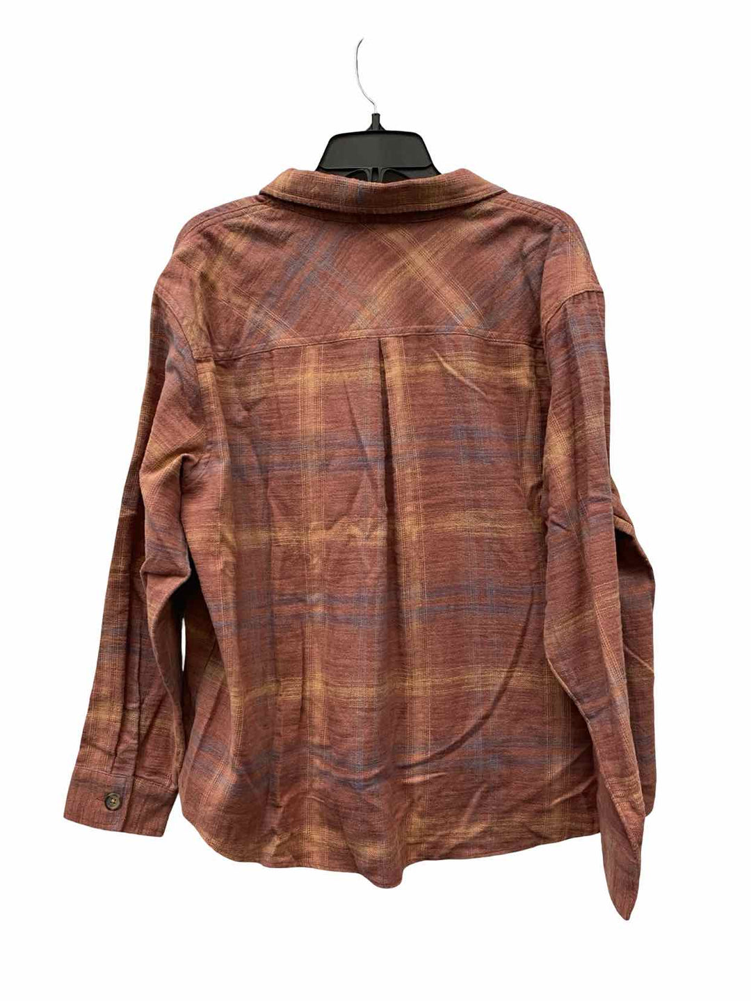 Maurices Size XL Brown Yellow Plaid 100% cotton Long Sleeve Shirts