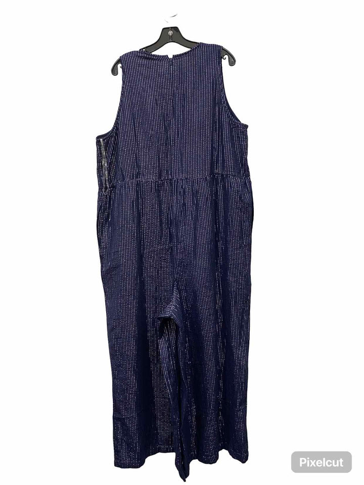 Lane Bryant Size 18 Navy Silver Striped Dress
