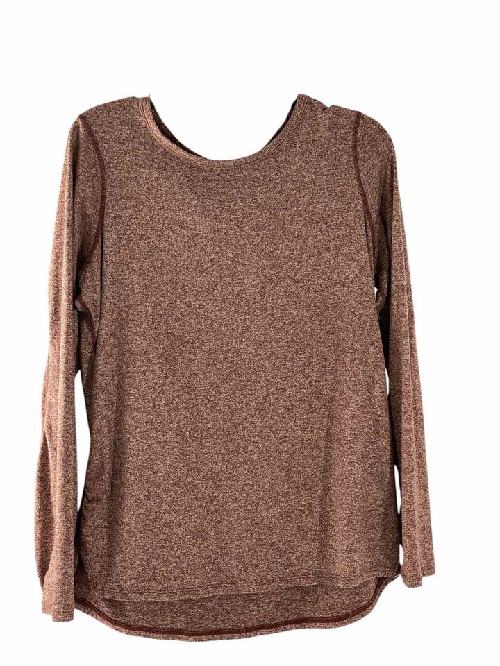 Zella Size L Brown Heather Athletic Long Sleeve