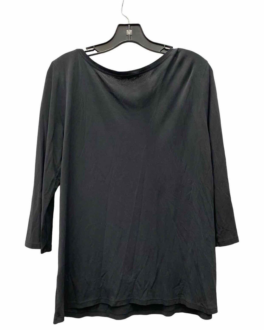 Eileen Fisher Size L Black 100% silk Long Sleeve Shirts