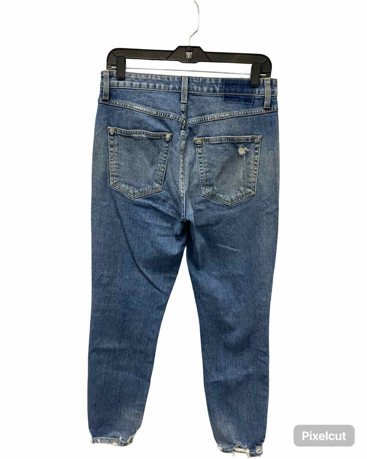 AMO Size 29 Blue High Rise Stix Crop Jeans