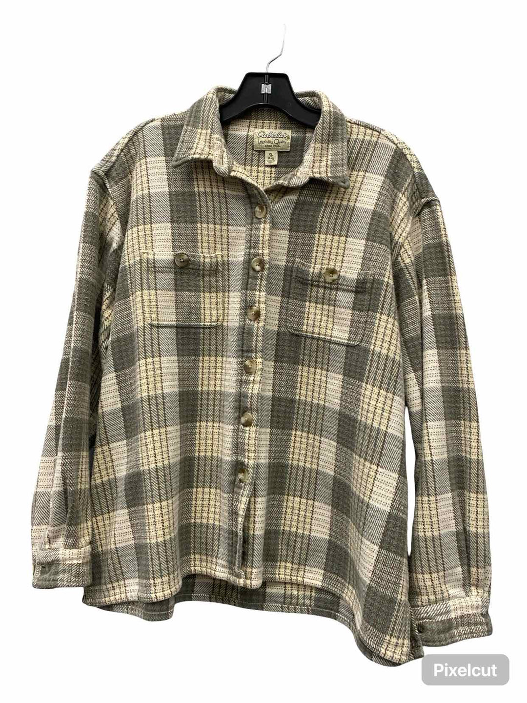 Cabela's Size XL Green Plaid Long Sleeve Shirts