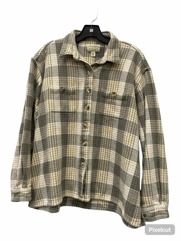 Cabela's Size XL Green Plaid Long Sleeve Shirts