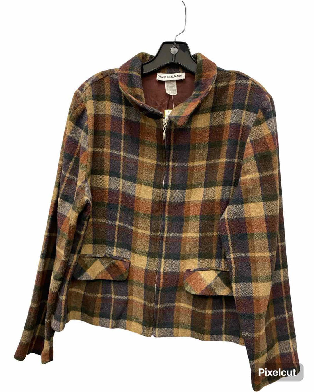 david bejamin Size 14 Brown Plaid Jacket