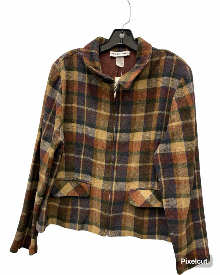 david bejamin Size 14 Brown Plaid Jacket