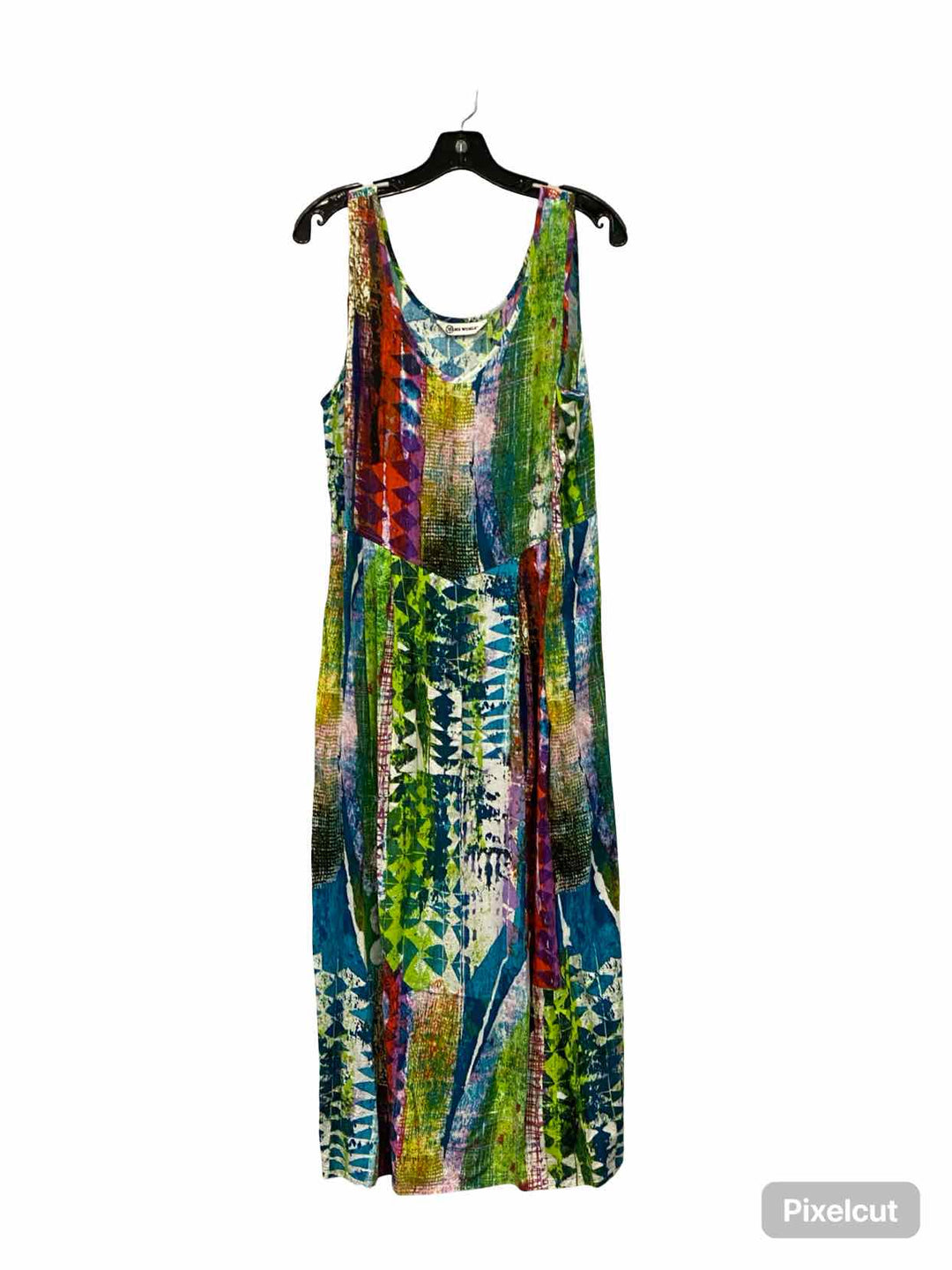 Jams World Size M Green Multi 100% Rayon Dress