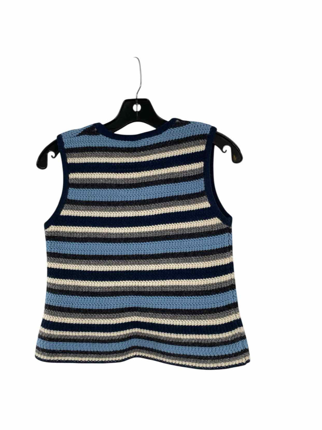 Sisley Size S Blue White Striped 80% Wool Sweater