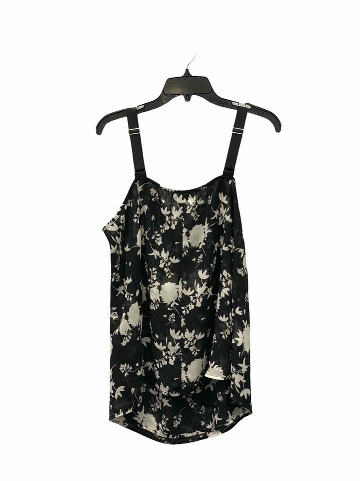 Lane Bryant Size 14 Black White Floral Tank Top
