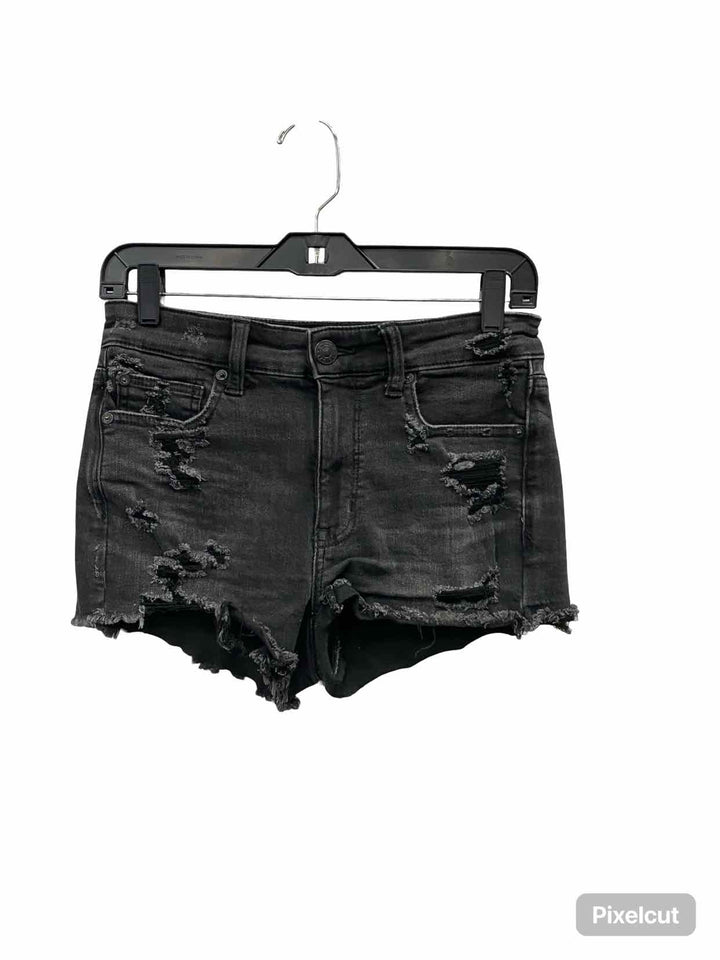 American Eagle Size 4 Black Denim Shorts