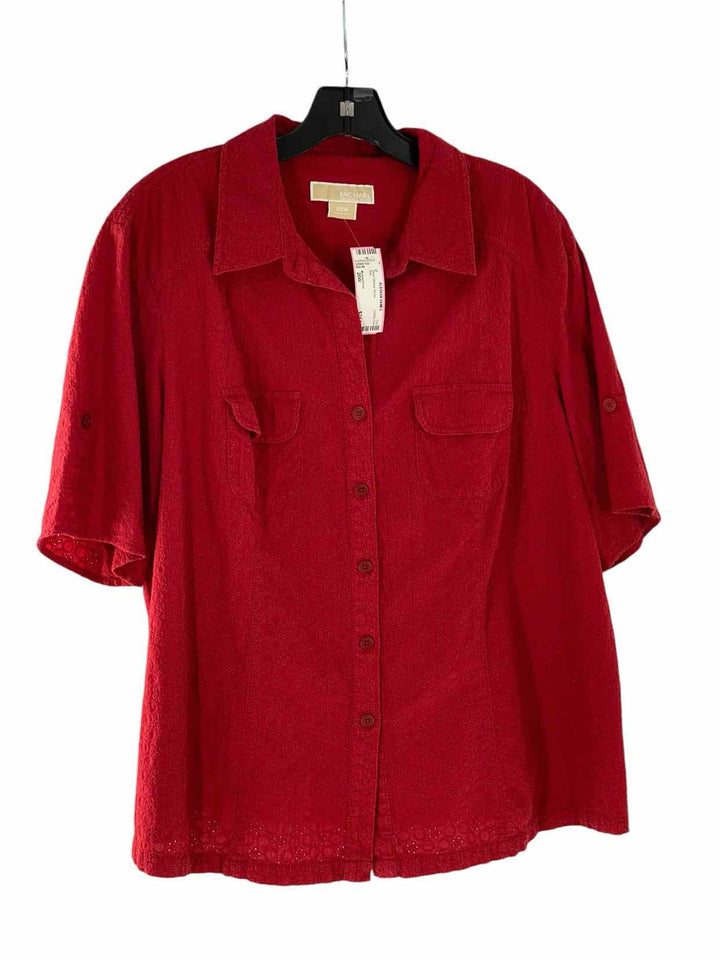 Michael Kors Size 20W Red Short Sleeve Shirts