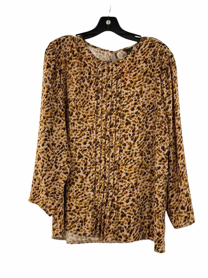 Ann Taylor Size XXL Brown Yellow Cheetah Long Sleeve Shirts