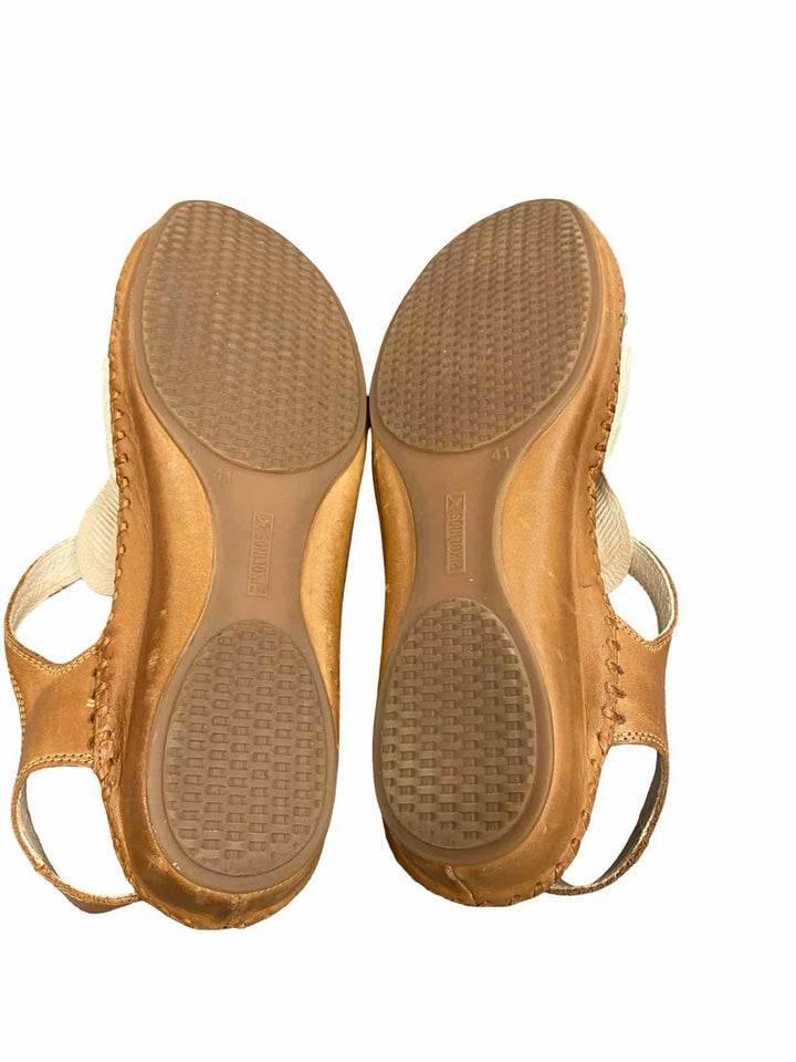 Pikolinos Shoe Size 41 Brown Cream Leather P. Vallarta Sandals