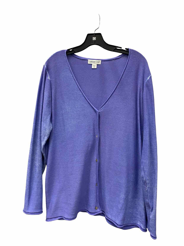 Coldwater Creek Size XL Purple White Sweater