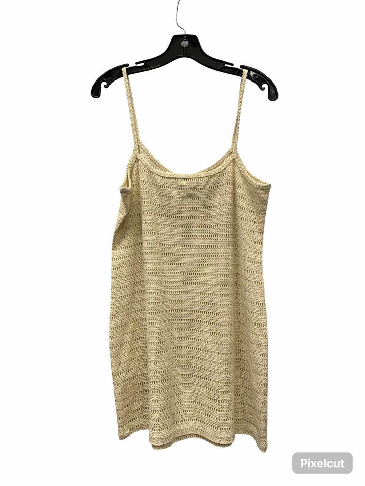 Billabong Size L Tan crochet 96% Cotton Dress