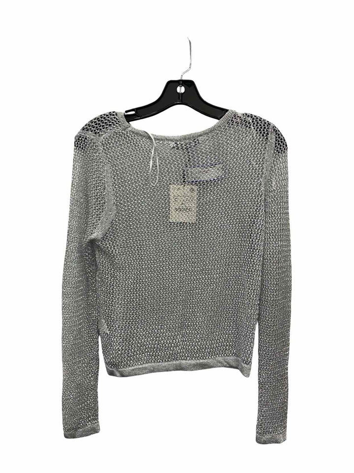 ZARA Size S Silver Mesh Long Sleeve Shirts
