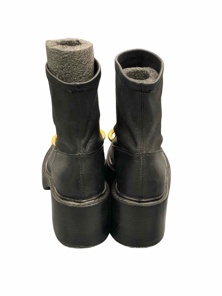 COACH Shoe Size 5 Black Gold Leather Kenna Booties Boots(Ankle)