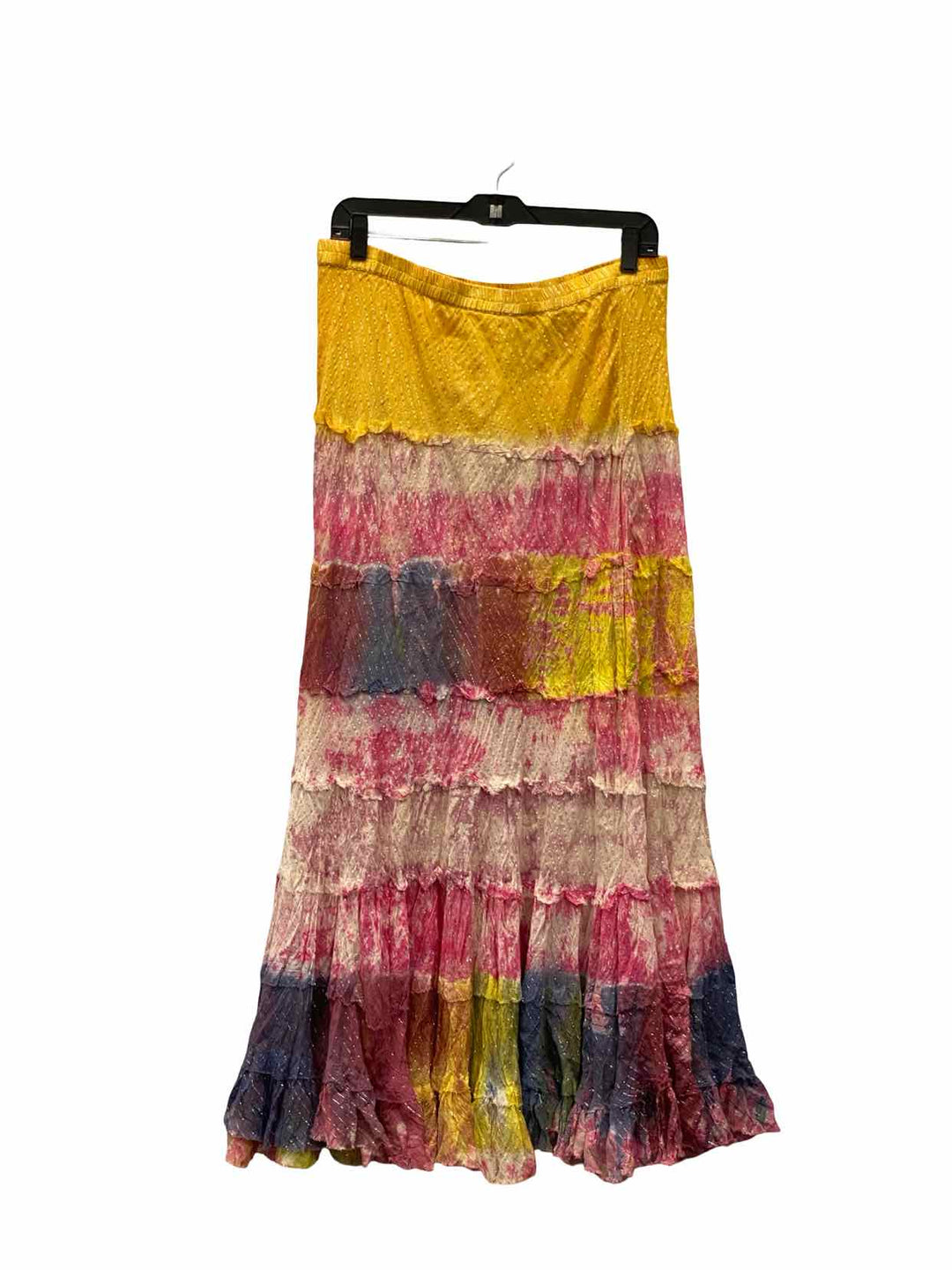 Kommotion Size 1X Yellow Pink Sparkly 100% cotton Skirt