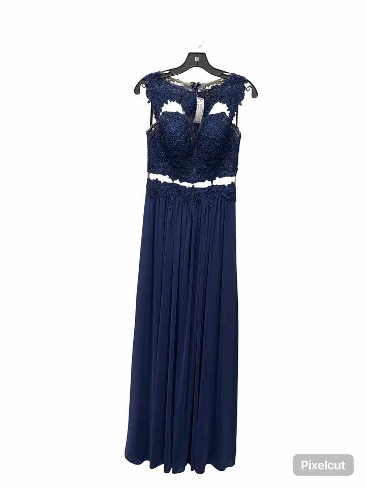 JVN by Jovani Size 4 Blue Floral Formal Dress(Long)