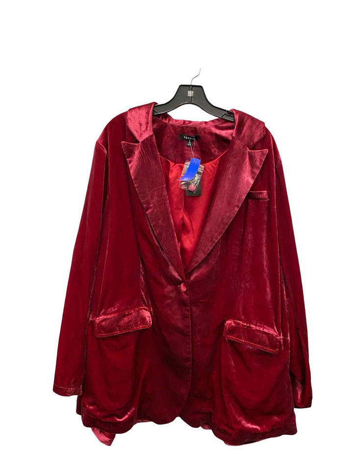 Torrid Size 4 Red Velvet Blazer