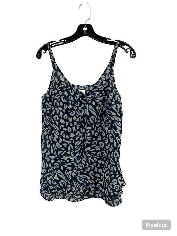 Cabi Size XS Blue Black/White Print Tank Top