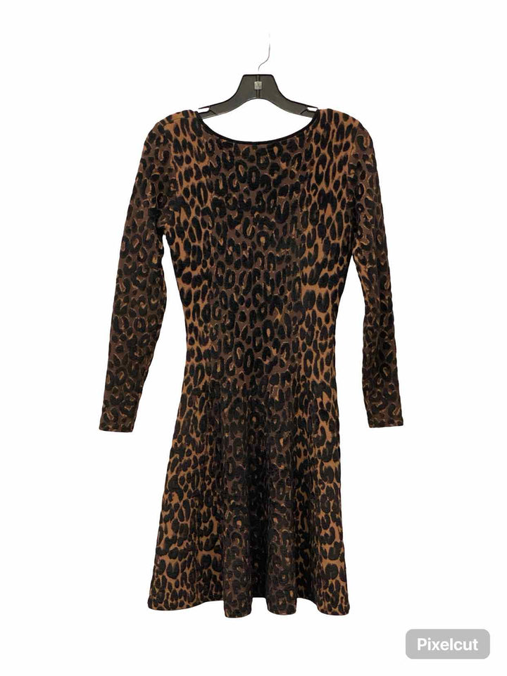 Milly Size S Brown Black leapard Dress