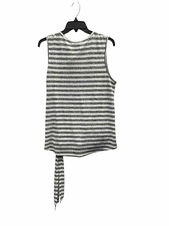 Bobeau Size XL White Grey Striped Tank Top