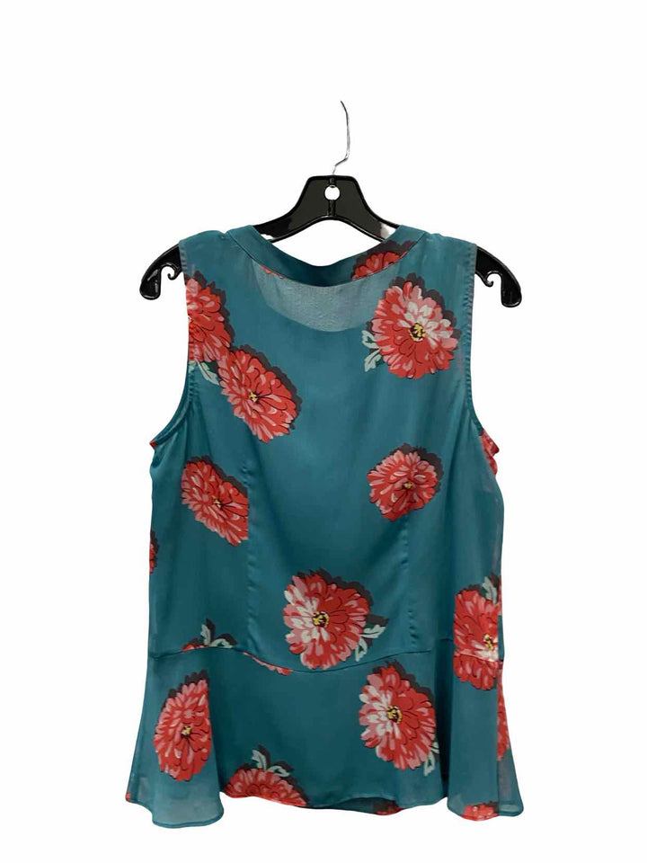 Cabi Size M Teal Floral Tank Top