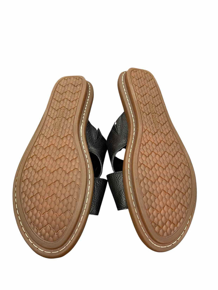 Hush Puppies Shoe Size 10 Black Leather Sandals