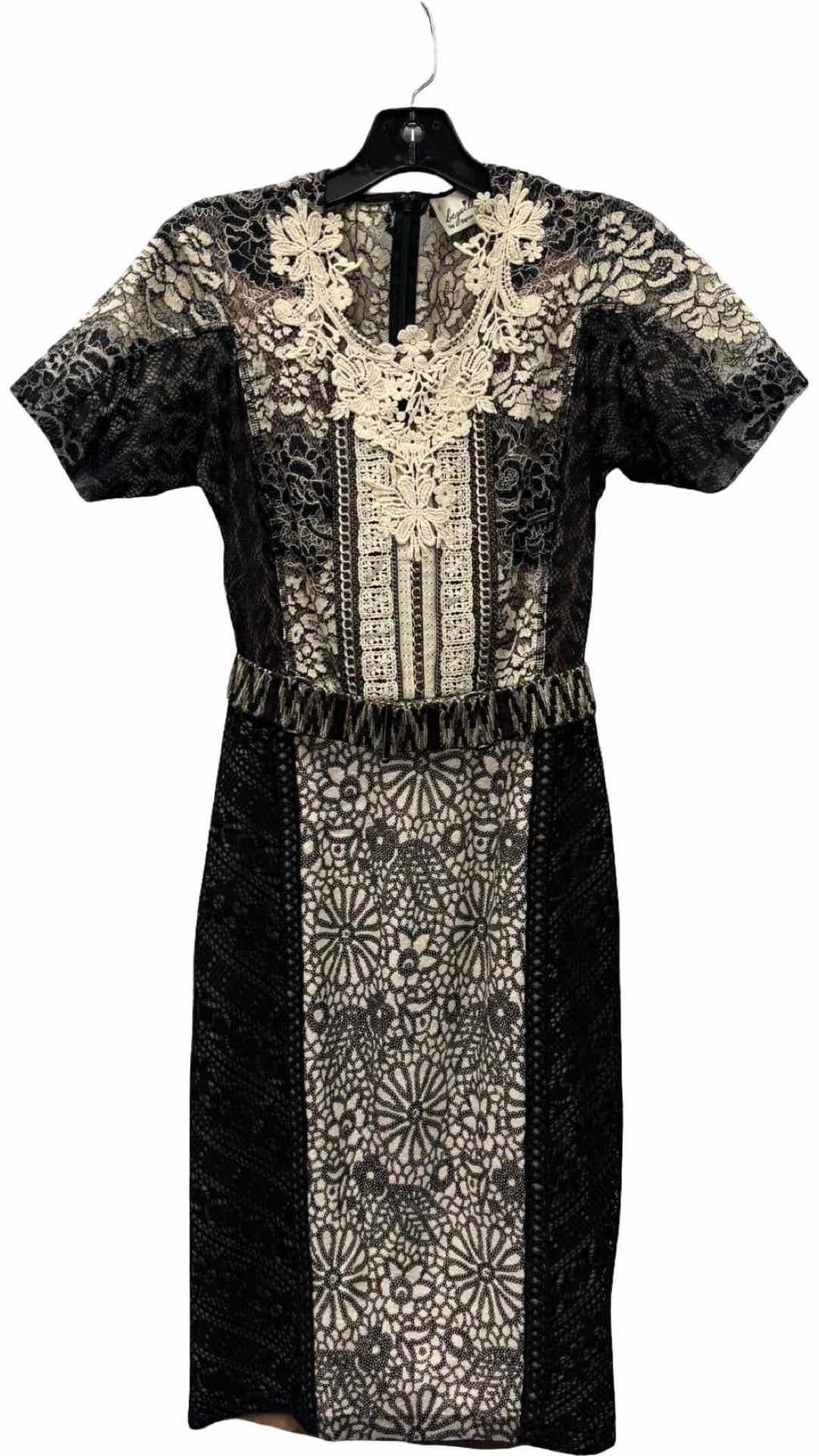 Beguile by Byron Lars Size XS Black White Embroidered Formal Dress (Short)