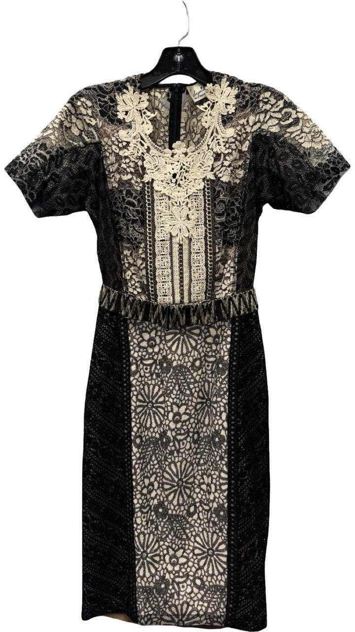 Beguile by Byron Lars Size XS Black White Embroidered Formal Dress (Short)