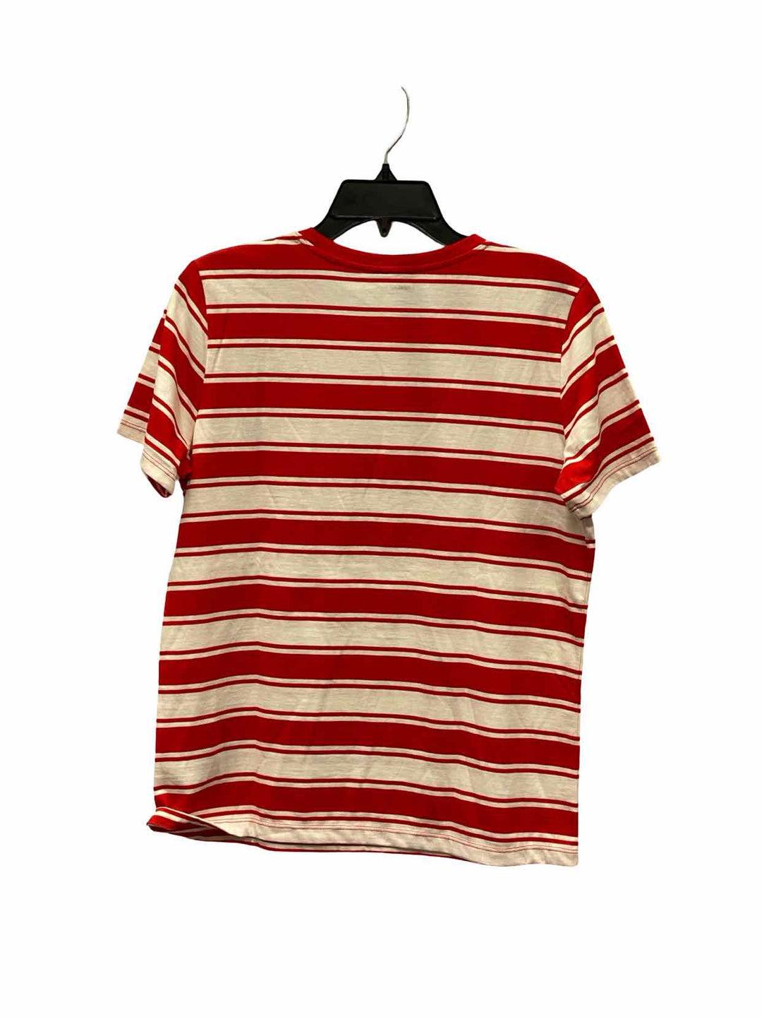 Lands End Size S Red White Stripe 100% cotton Short Sleeve Shirts