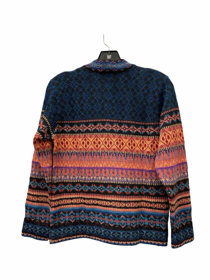 Invisible World Size XS Blue Multi Print 100% Alpaca Jacket