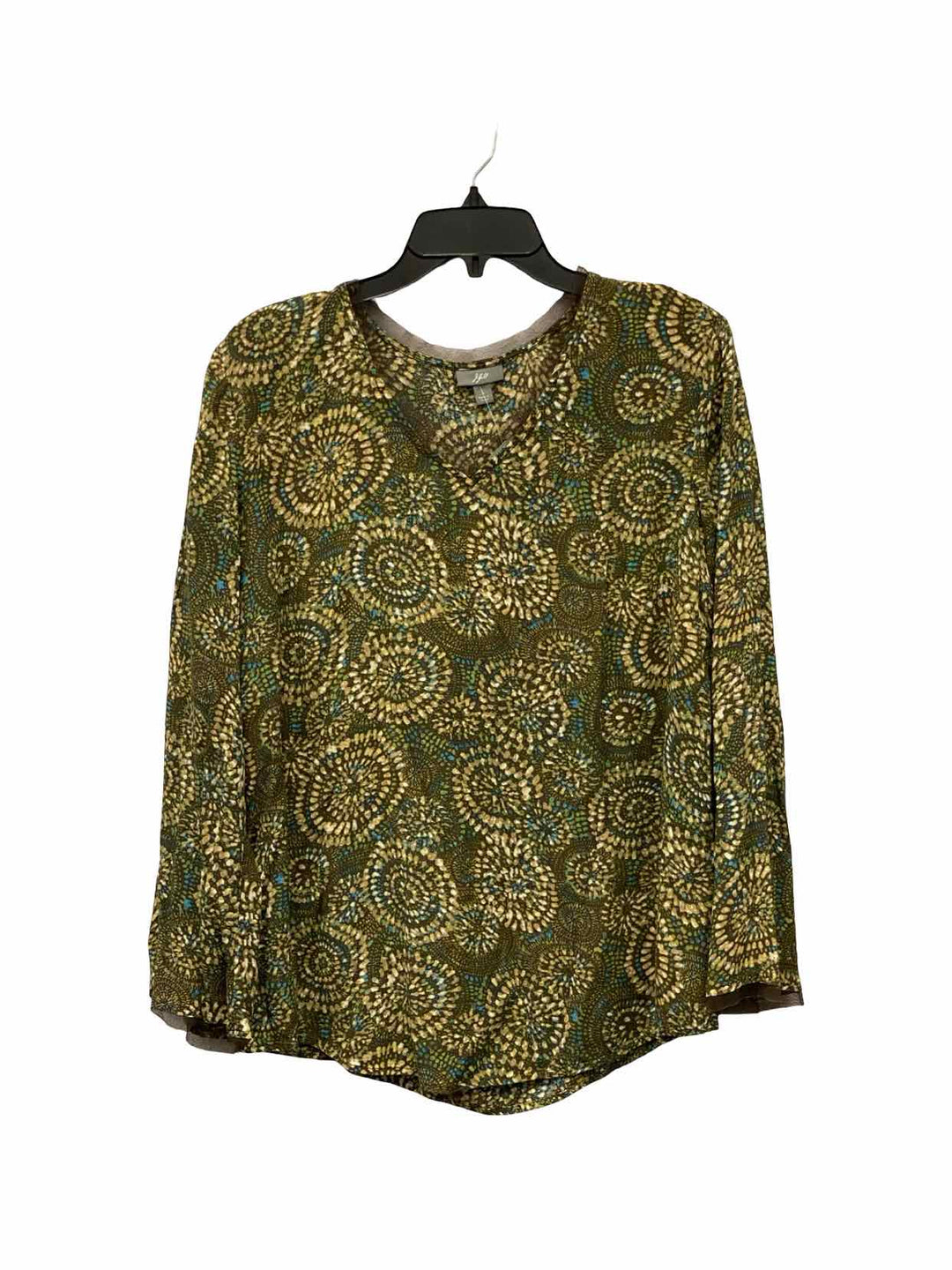 J Jill Size L Green Long Sleeve Shirts