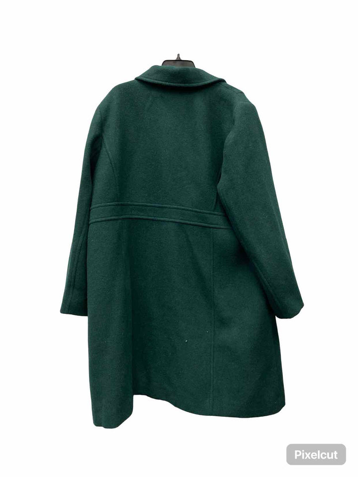 J Crew Size 22 Green 45% Wool Coat(Long)