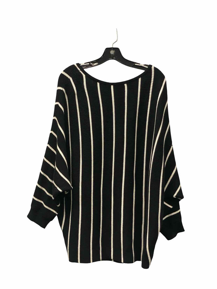 Philosophy Size XL Black White Striped Long Sleeve Shirts