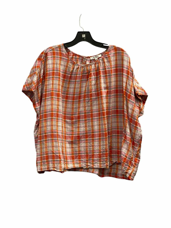 MadeWell Size L Orange Pink Short Sleeve Shirts