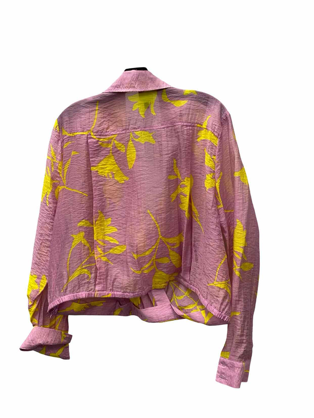 Cabi Size XL Pink Yellow Print Long Sleeve Shirts